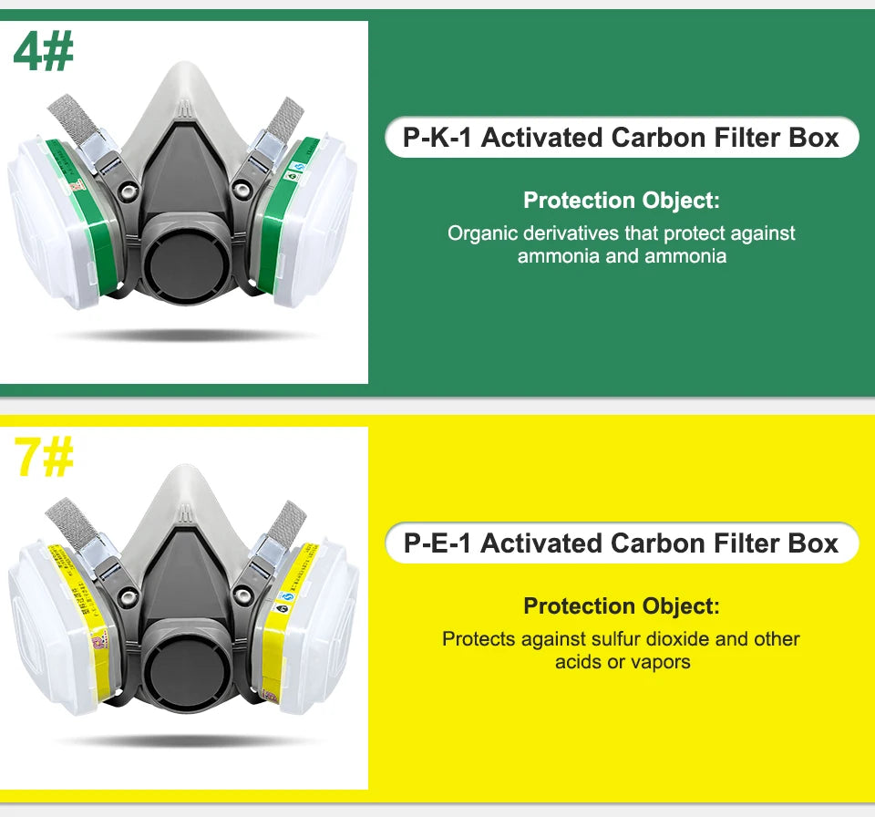 Respirador facial completo reutilizable, máscara en aerosol 6200 para pulverización, pintura, pulido quÃÂmico, soldadura, protección para el trabajo de carpinterÃÂa