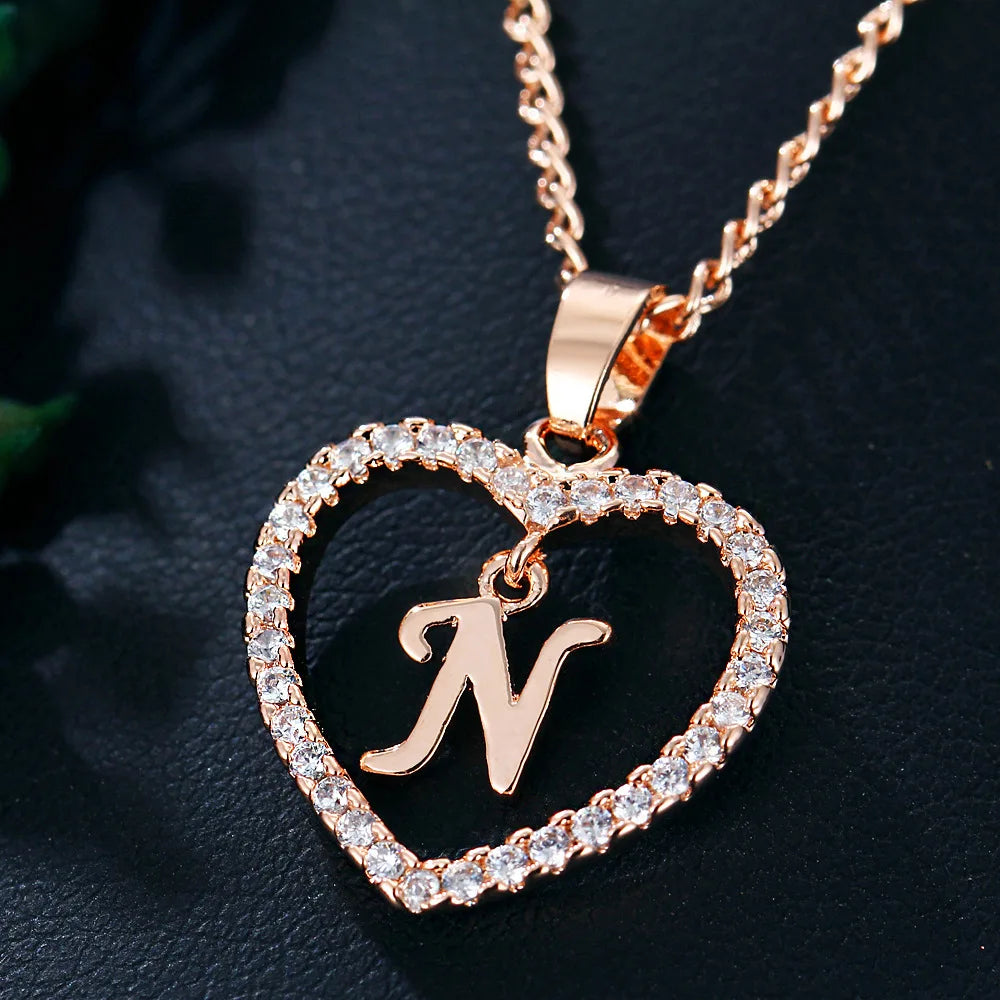 Collar de letras 26 letras circón amor collar joyerÃa amor colgante