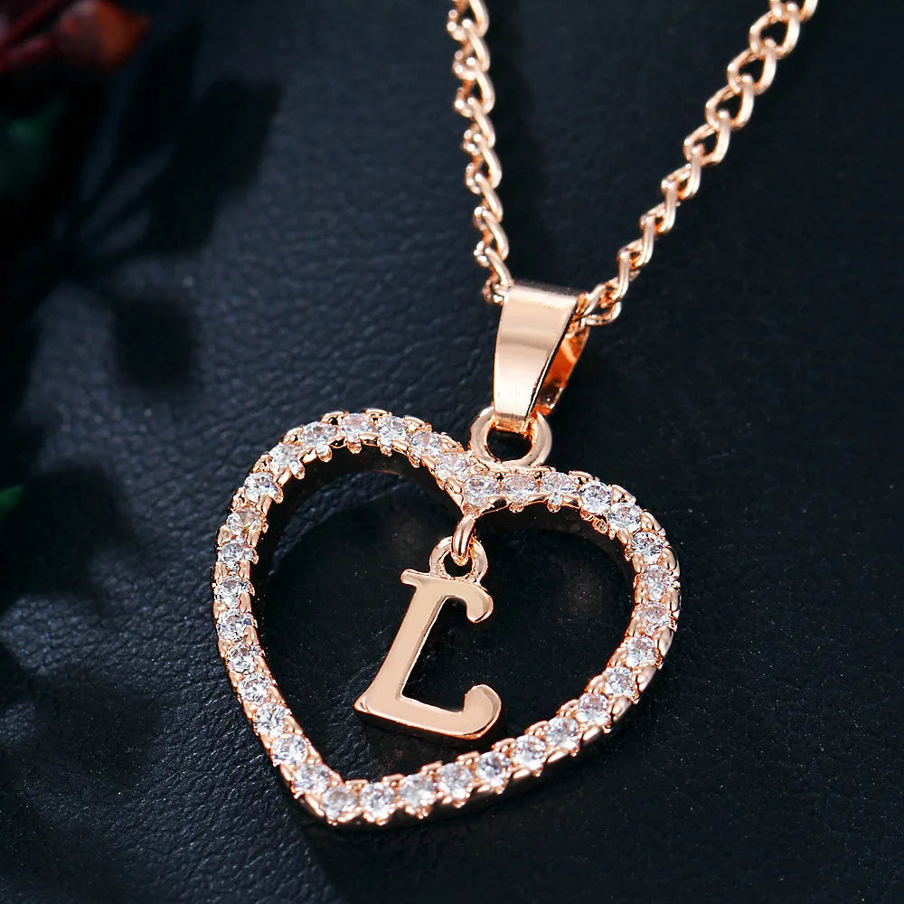 Collar de letras 26 letras circón amor collar joyerÃa amor colgante
