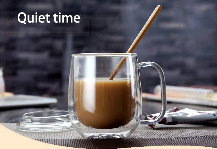 1-6 uds 80-450ML resistente al calor taza de cristal de té de doble pared cerveza café hecho a mano creativo bebida fría juego de vajilla transparente