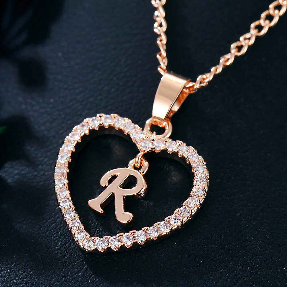Collar de letras 26 letras circón amor collar joyerÃa amor colgante