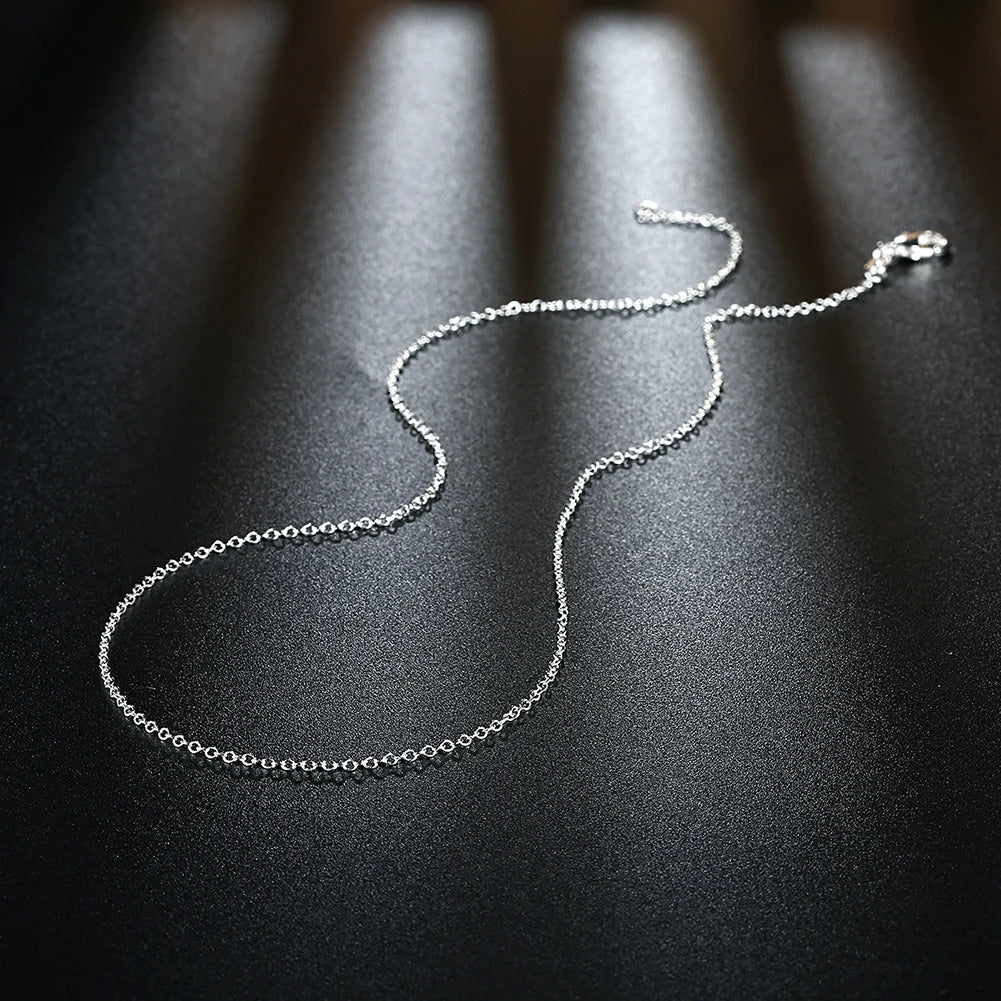Lote de 10 Uds. De Plata de Ley 925, 16/18/20/22/24/26/28/30 pulgadas, collar de cadena de serpiente de 1mm para mujer y hombre, joyería de moda