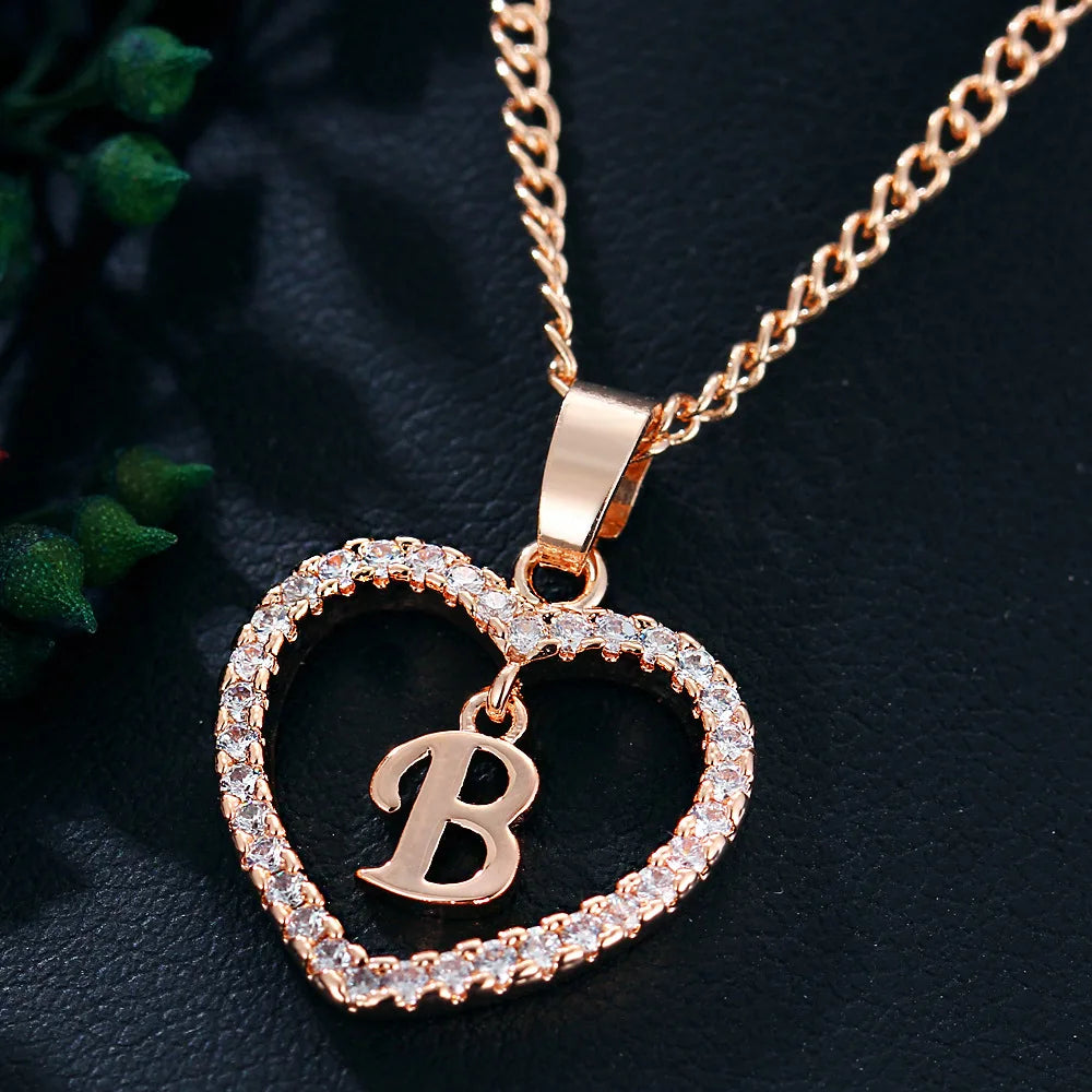 Collar de letras 26 letras circón amor collar joyerÃa amor colgante