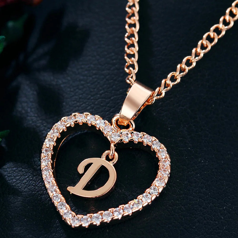 Collar de letras 26 letras circón amor collar joyerÃa amor colgante