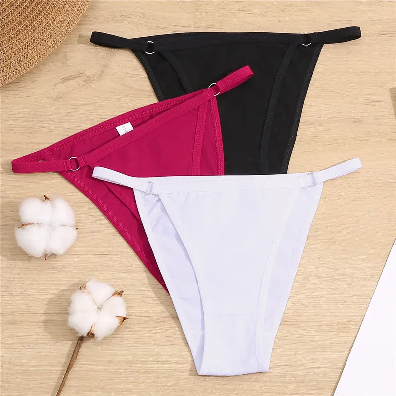 FINETOO 3 unids/set de bragas de algodón para mujer, ropa interior Sexy de cintura baja, M-2XL, calzoncillos de algodón para mujer, lencerÃa suave para mujer 2024