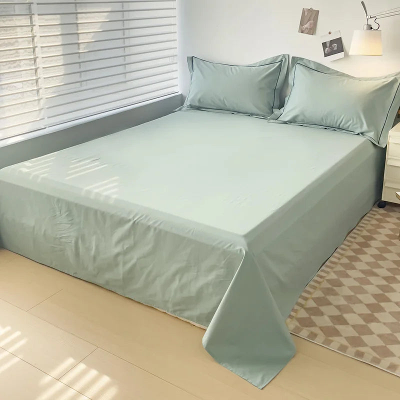 Sábana plana de algodón egipcio, sábanas superiores 100% de algodón de 400TC, ropa de cama suave de lujo, para cama doble Queen King, 1 ud.