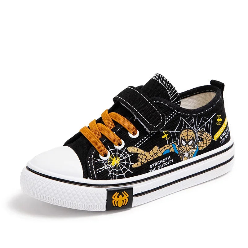 Zapatos de lona Disney para niños, zapatillas de deporte de Spiderman para niños, zapatos antideslizantes para estudiantes, zapatos deportivos de fondo suave para exteriores