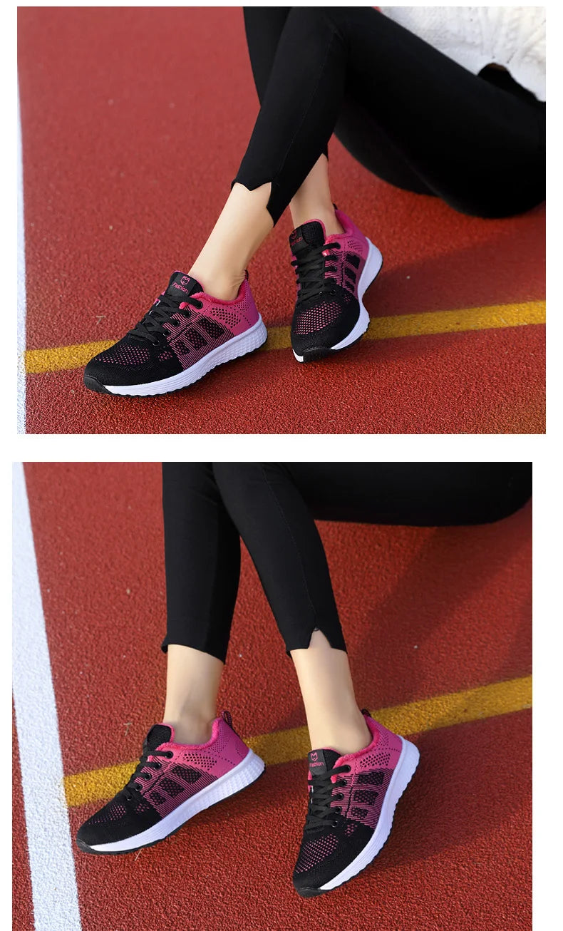 2024 zapatos deportivos para mujer, zapatillas de plataforma a la moda, zapatos planos para correr para primavera e invierno para mujer