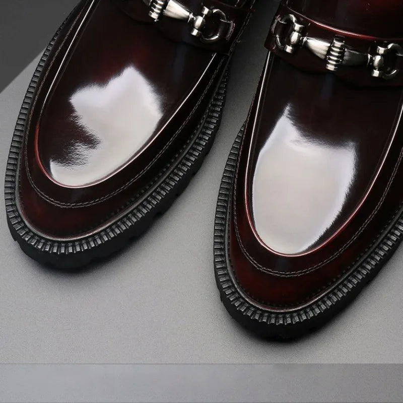 Zapatos de vestir de cuero para hombre, hebilla de calle de caballo, zapatos Oxford de alta calidad para hombre, zapatos formales para fiesta de boda y oficina, talla grande 38-48