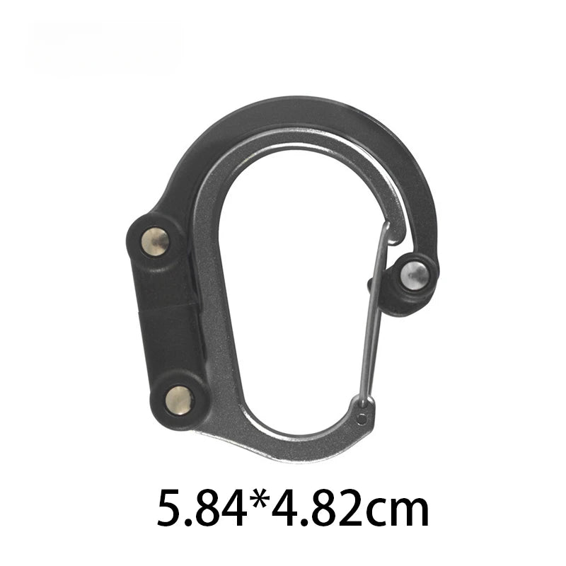 Mosquetón con Clip de engranaje híbrido multifuncional, gancho giratorio de 360 grados, hebilla fuerte, mochila de viaje para acampar, senderismo, dispositivo para exteriores