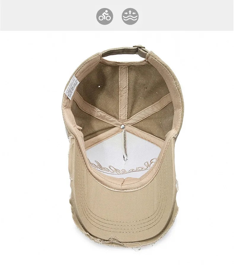 Nueva gorra de béisbol de algodón lavada a la moda para hombre, gorra deportiva Retro para hombre para las cuatro estaciones, gorra deportiva para exteriores, accesorio para hombre