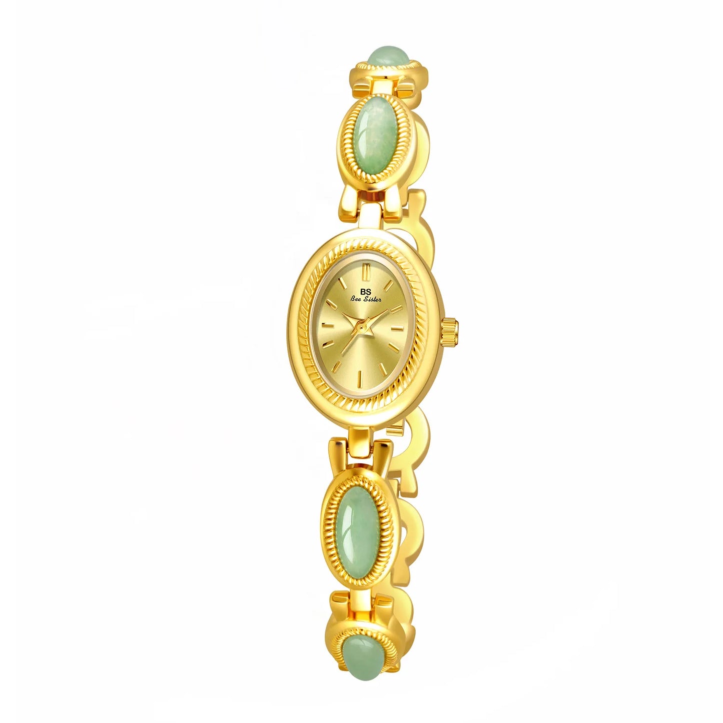Reloj UTHAI para mujer, pulsera para mujer, marca de lujo, resistente al agua, piedra Dongling Natural Retro, Jade Hotan, relojes de cadena avanzados, regalo