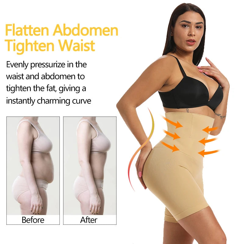 Pantalones cortos moldeadores de cintura alta para mujer, ropa moldeadora para Control de barriga, muslo, entrenador de cintura adelgazante, levantador de glúteos, bragas moldeadoras