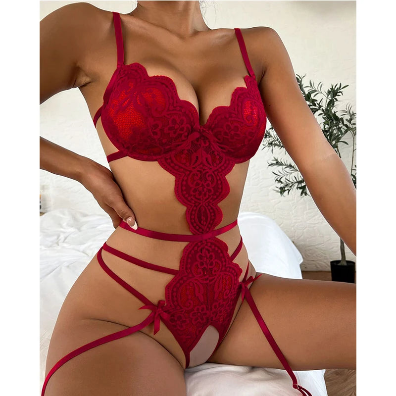 Body Sexy sin entrepierna para mujer, lencerÃa, picardÃas, vestido porno, juego de rol, ropa interior corporal transparente, disfraces eróticos, conjunto de sexo exótico