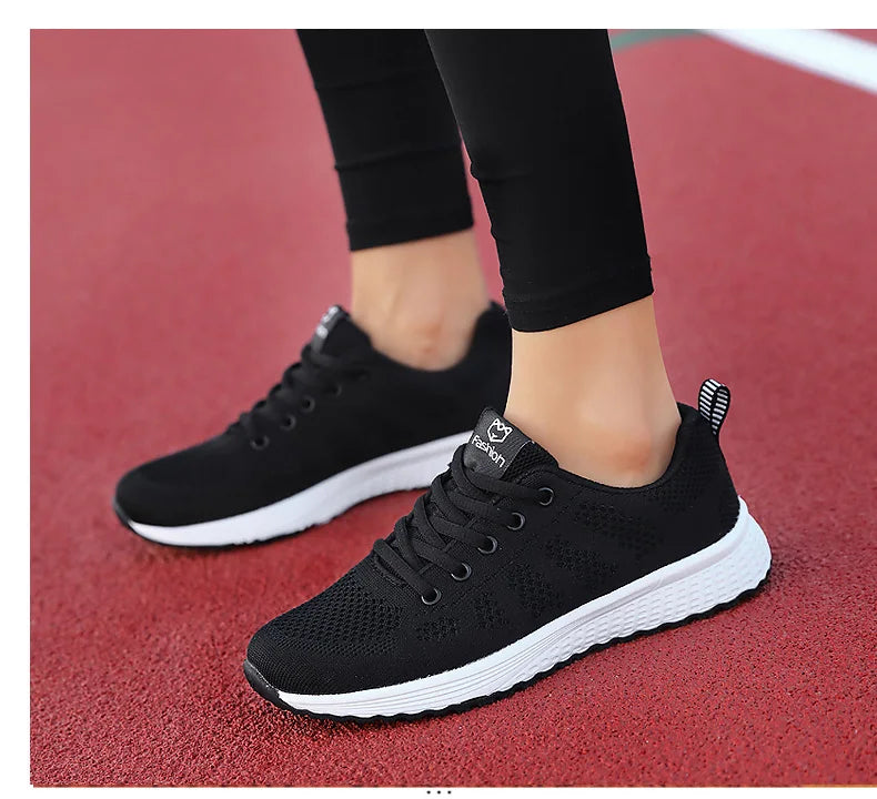 2024 zapatos deportivos para mujer, zapatillas de plataforma a la moda, zapatos planos para correr para primavera e invierno para mujer