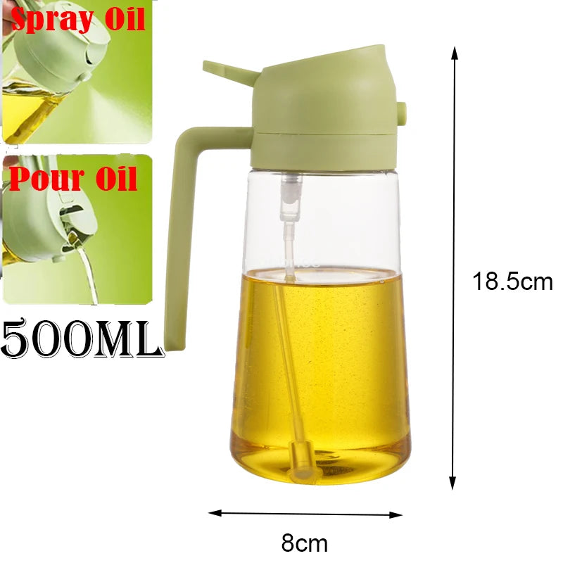 Spray 2 en 1 para botella dispensadora de aceite de oliva, diseño de mango cómodo para barbacoa, sartén de aire, horno, Camping