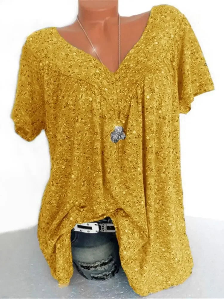 Camiseta holgada sin mangas para mujer, ropa de dormir de casa con cuello en V, Tops con estampado Floral, camisetas informales sexys a la moda para mujer