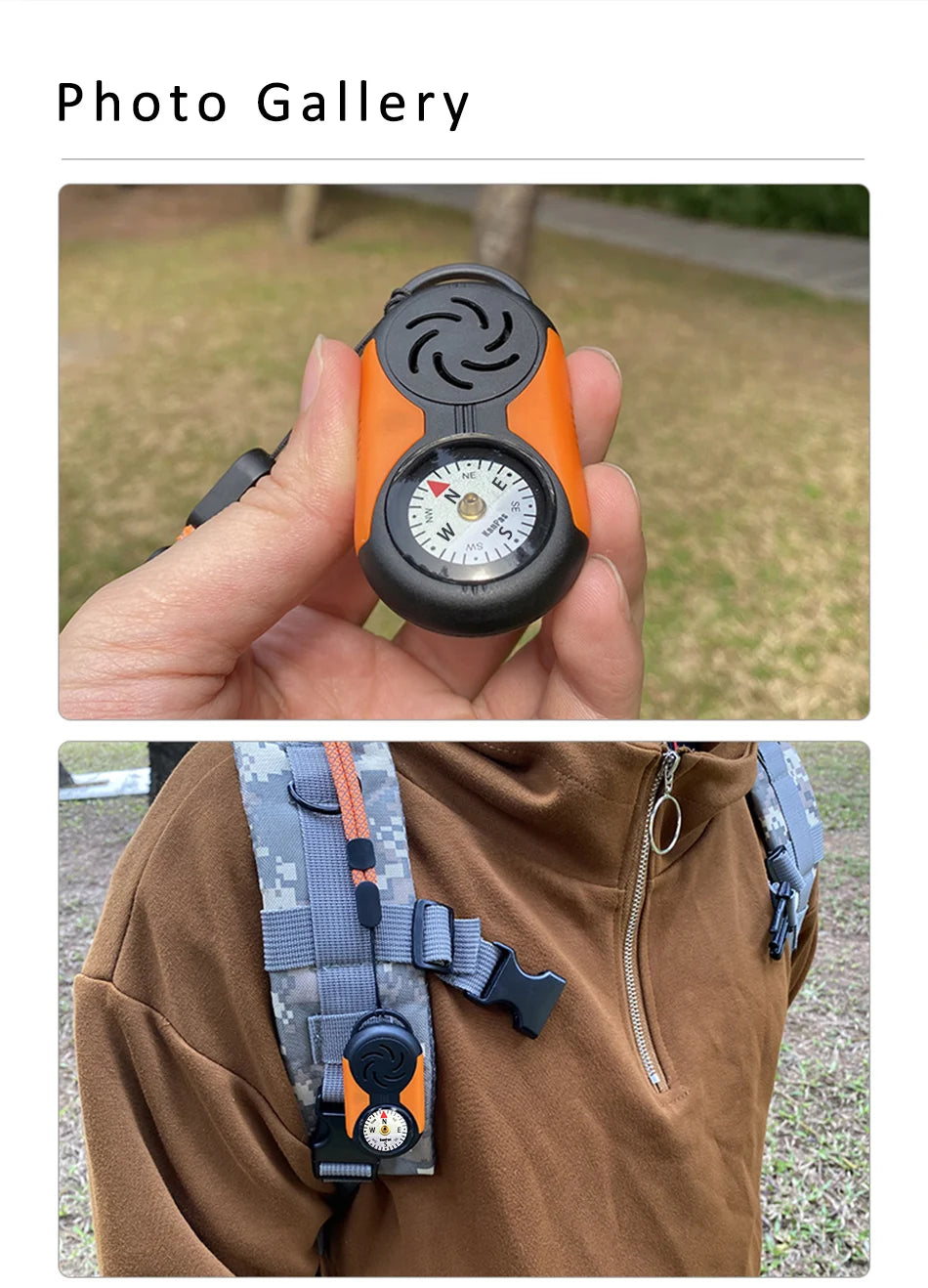 KANPAS Kit de brújula con termómetro/Kit de termohigrómetro de calidad/para exteriores, Camping, senderismo, senderismo, caza, ahorro en vivo, supervivencia