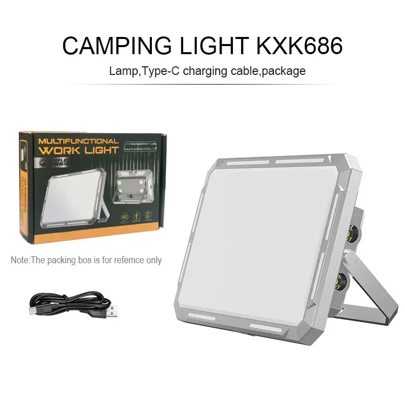 Luz LED para tienda de campaña, reflector recargable, iluminación de emergencia para exteriores de alta potencia, lámparas de noche colgantes portátiles impermeables