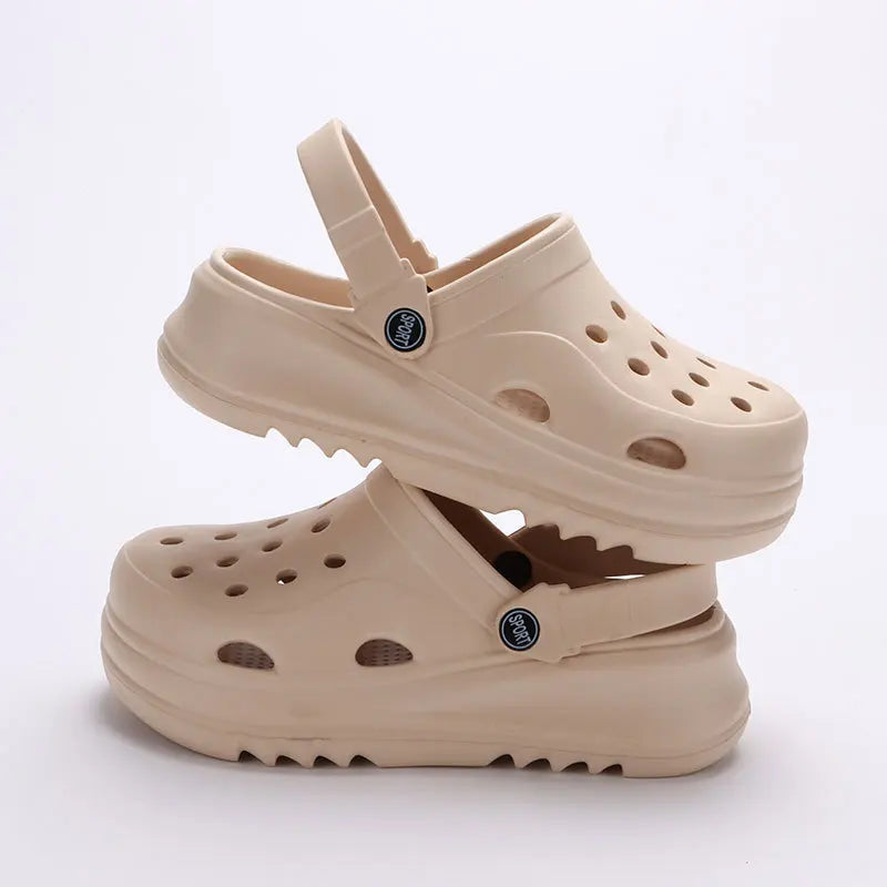 Zuecos de plataforma gruesa para mujer, sandalias de playa antideslizantes con parte inferior gruesa, cuñas de moda para verano 2024, sandalias EVA, zapatillas