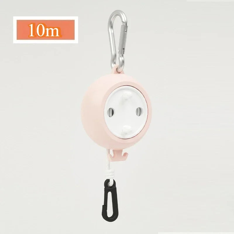 Tendedero retráctil portátil para viajes al aire libre, Camping, Hotel, resistente al viento, antideslizante, colgador de ropa de 10M, accesorios de cuerda de secado, 1 ud.