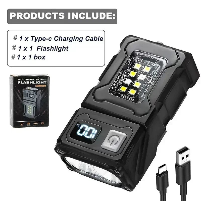 Luz de trabajo al aire libre Mini imán portátil LED USB recargable luz de Camping con mochila correa Clip herramientas de senderismo