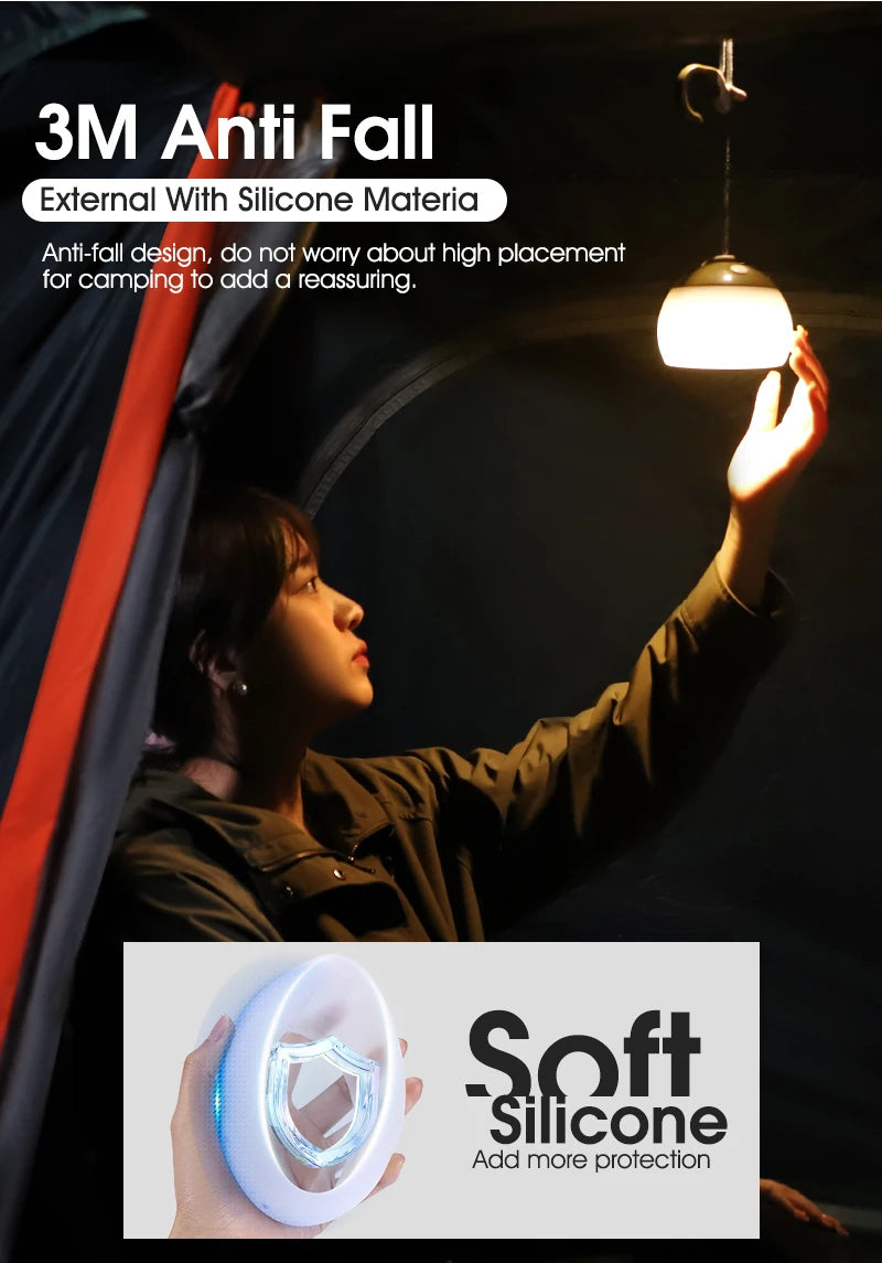 WEST BIKING-luz colgante para tienda de campaña, linternas portátiles para acampar, luz Led recargable por USB, lámpara de campamento para emergencias al aire libre