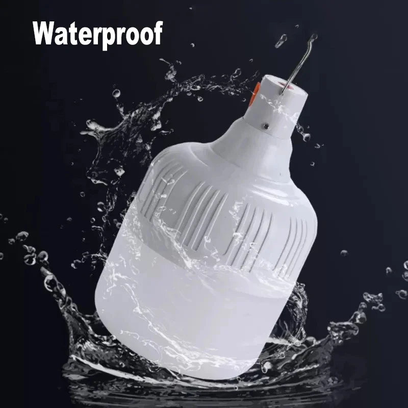 Luz de Camping de 60W y 80W, lámpara LED de emergencia recargable por USB, linternas portátiles para exteriores con gancho para tiendas de barbacoa, bombilla de batería