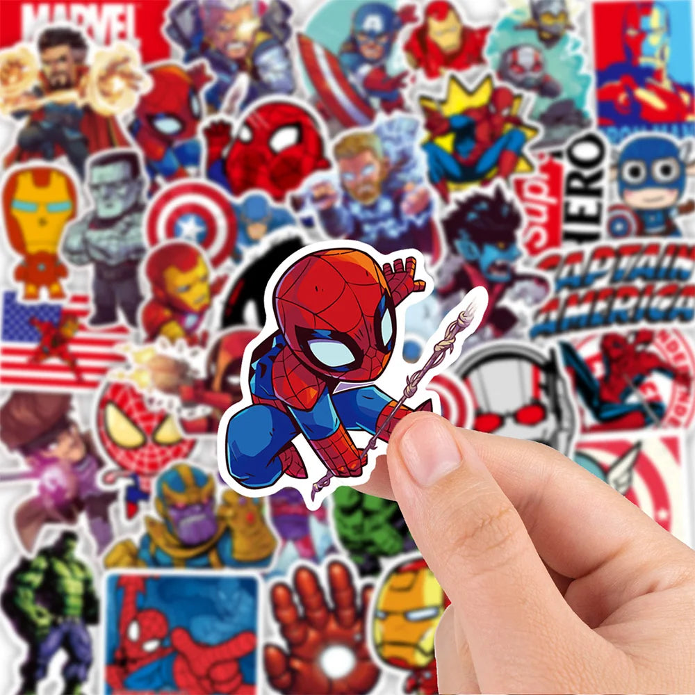 10/30/50/100 Uds Disney Marvel Vintage Los Vengadores superhéroes pegatinas de Anime calcomanía de dibujos animados portátil coche motocicleta pegatina divertida