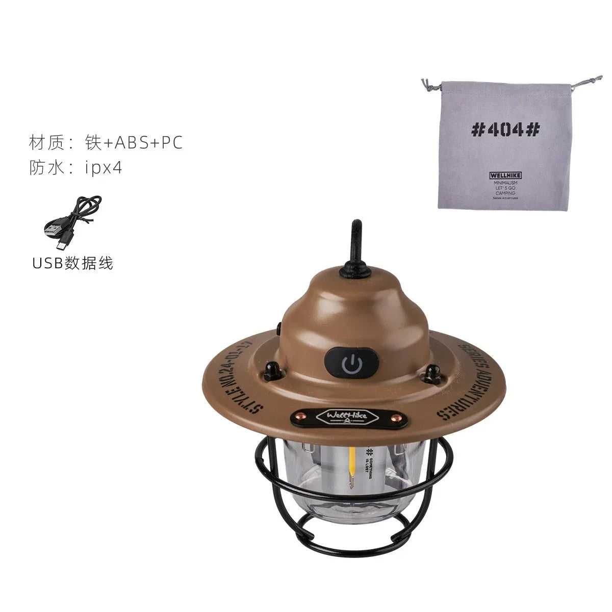 Mini lámpara colgante de Metal Retro para exteriores, lámpara de ambiente para acampar, tienda de campaña, IPX4, resistente al agua, LED, lámpara colgante para acampar