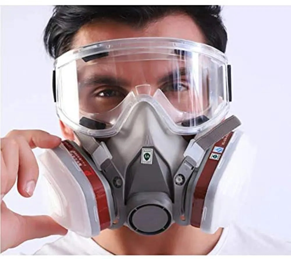 Respirador de Gas 7 en 1/16 en 1, máscara de media cara para pintura, pulverización, Vapor orgánico, filtro de Gas quÃÂmico, seguridad en el trabajo, 6200