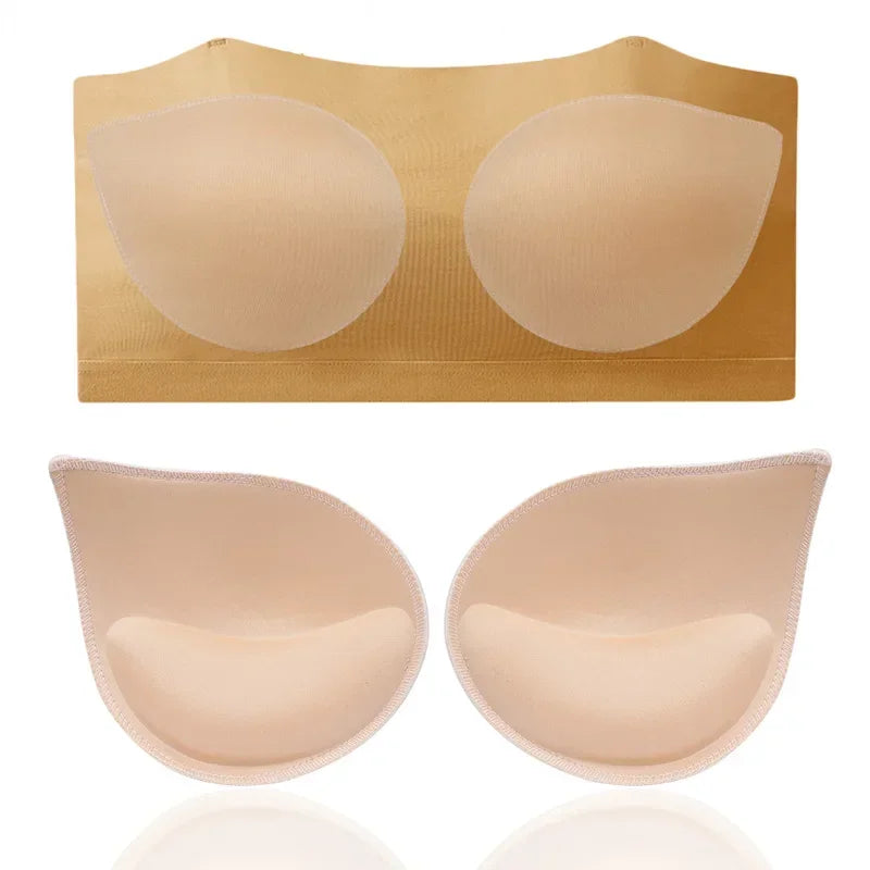 Accesorios redondos para mujer, traje de baño de esponja 3D, sujetador de realce de pecho, relleno, potenciadores de pecho, inserto de espuma, copa triangular para el pecho, 2 uds.