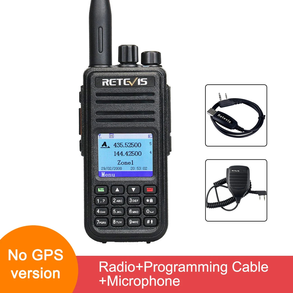 Retevis RT3S DMR walkie talkies de largo alcance radio portátil recargable radio a pilas camping walkie talkie emisora radioaficionado radio emergencia supervivencia profesionales walkie-talkies Cifrado AES256 GPS APRS