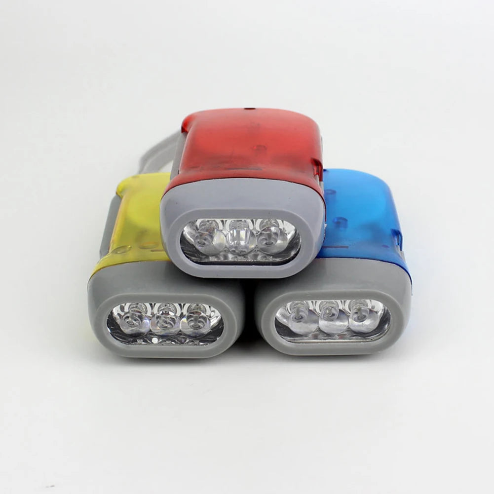 Linterna LED con dínamo de presión manual, linterna de cuerda con manivela, luz de antorcha, lámpara de Camping con prensa manual para emergencias