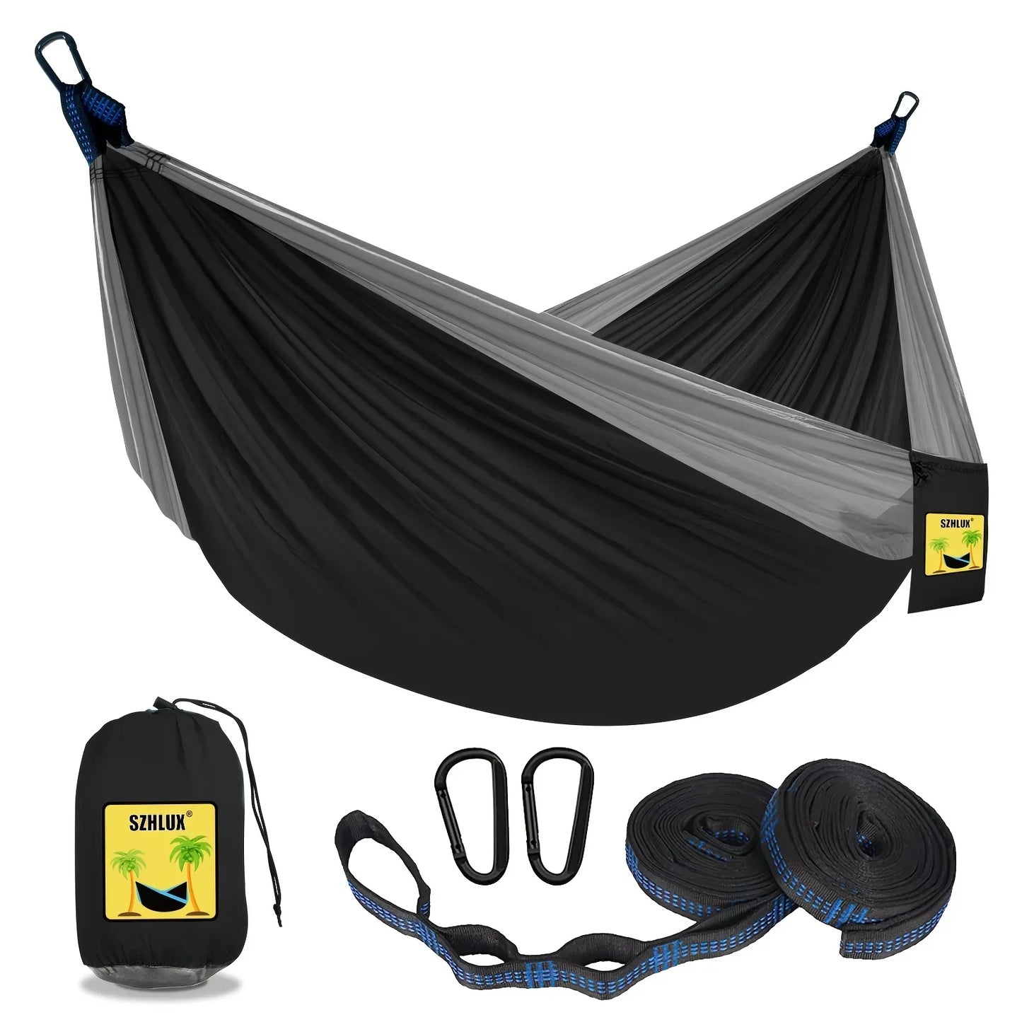 Hamaca para acampar al aire libre de 270cm, tela de paracaídas de nailon, cama colgante portátil para una sola persona, hamaca para acampar, senderismo y jardín