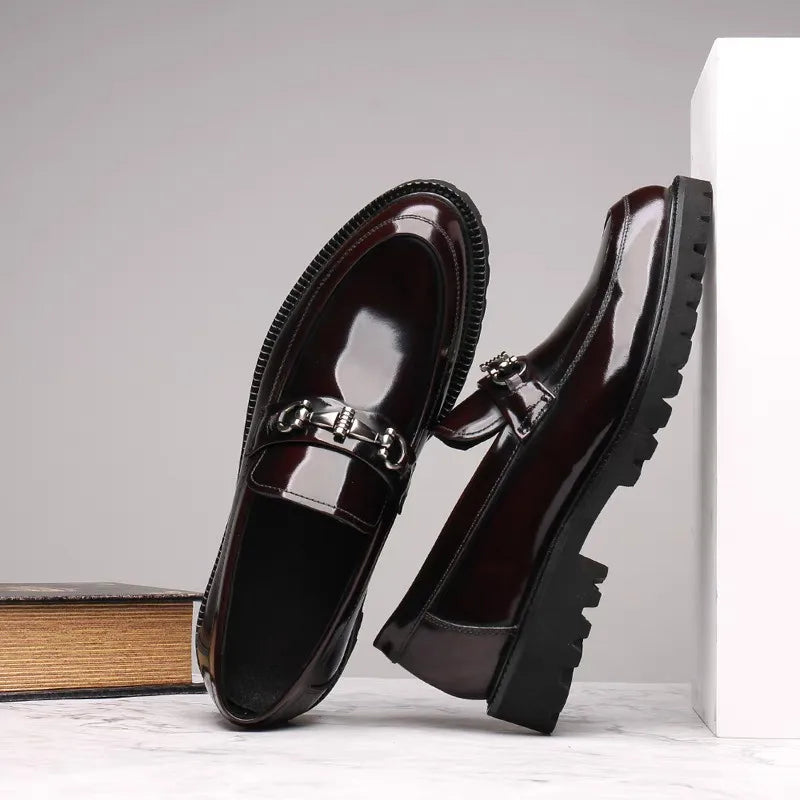 Zapatos de vestir de cuero para hombre, hebilla de calle de caballo, zapatos Oxford de alta calidad para hombre, zapatos formales para fiesta de boda y oficina, talla grande 38-48