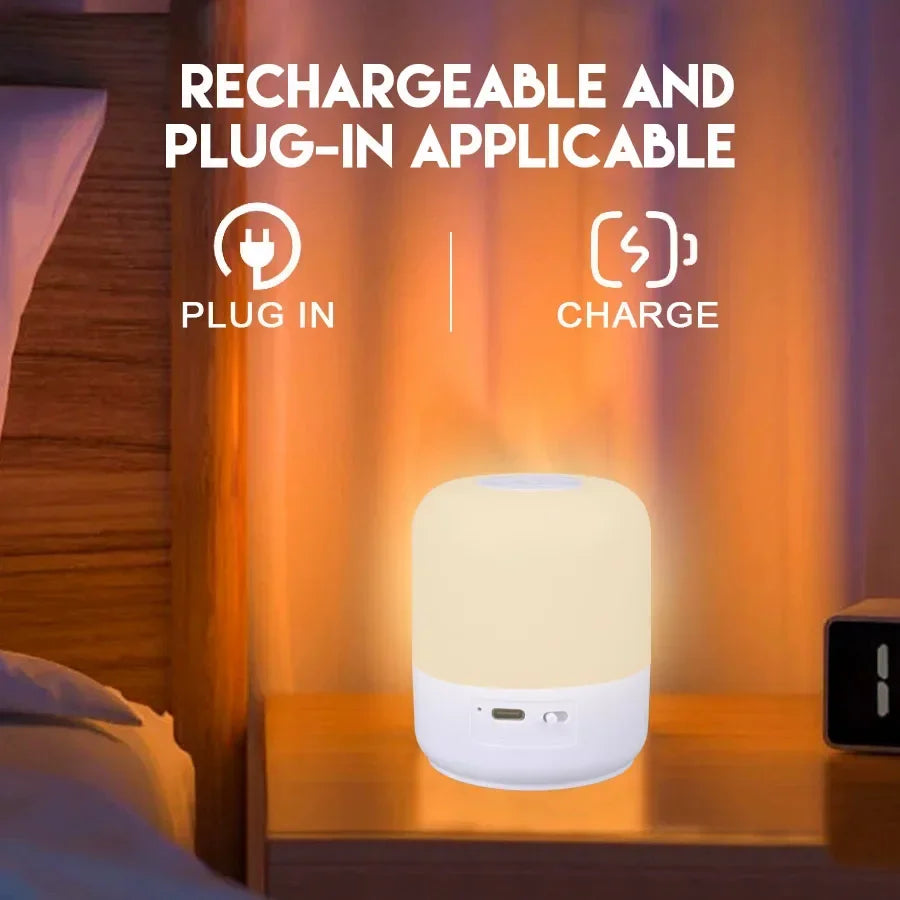 Linterna de Camping táctil, tres tipos de luz, ajuste táctil, luz suave de irradiación, luz recargable, luz de emergencia para exteriores