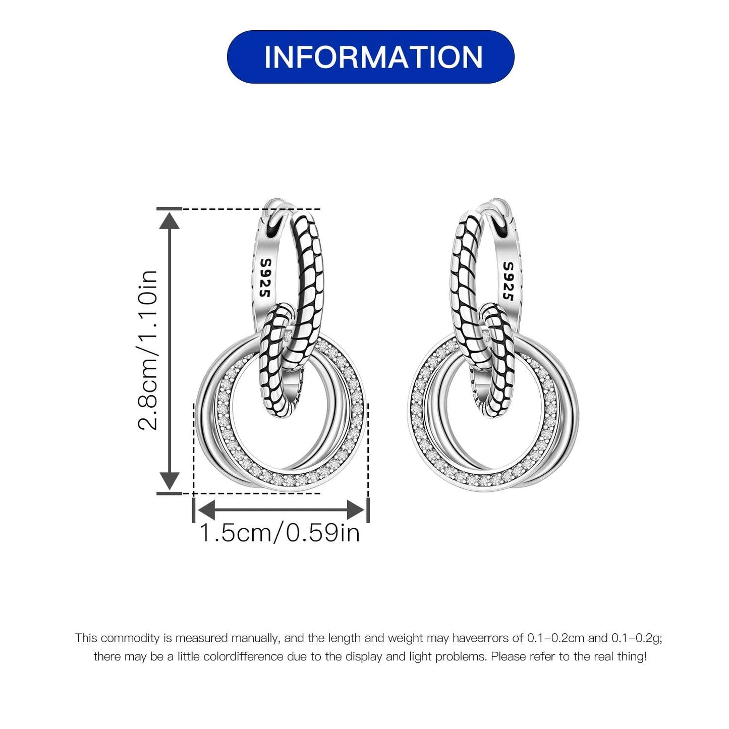 Orstarry-pendientes circulares de Plata de Ley 925 con forma de gota para mujer, aretes colgantes, joyería versátil para fiesta, regalos