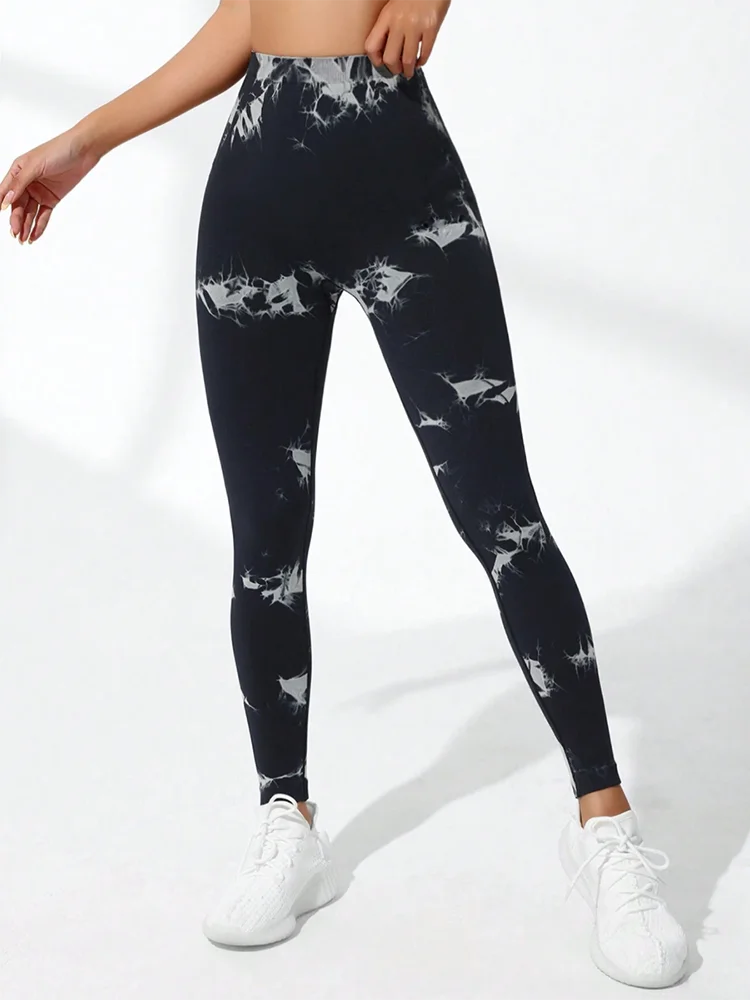 FITTOO V-Buttocks Leggings para mujer Tie Dye Scrunch Butt pantalones de Yoga Fitness atlético Sexy traje de gimnasio ropa femenina medias deportivas
