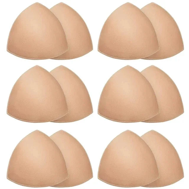 Almohadilla para sujetador, copas triangulares de ventilación, almohadillas de espuma de inserción de realce en el pecho para traje de baño, accesorios de relleno, almohadilla potenciadora extraíble