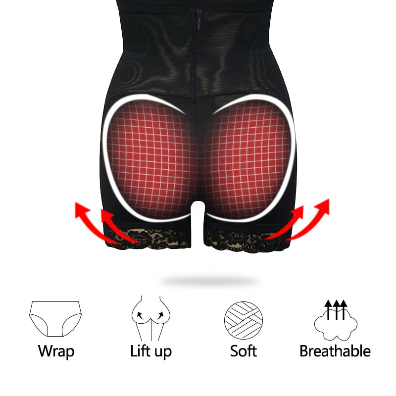 Entrenador de cintura alta, levantador de glúteos con bragas de Control acolchadas, ropa interior adelgazante, moldeadores de barriga, corsé moldeador