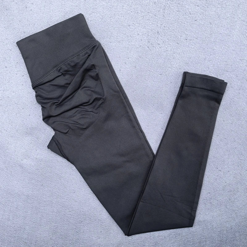 Leggings de mujer Scrunch Bum Gym Legging sin costuras Yoga Legging entrenamiento pantalones de Yoga cintura baja acanalada medias deportivas