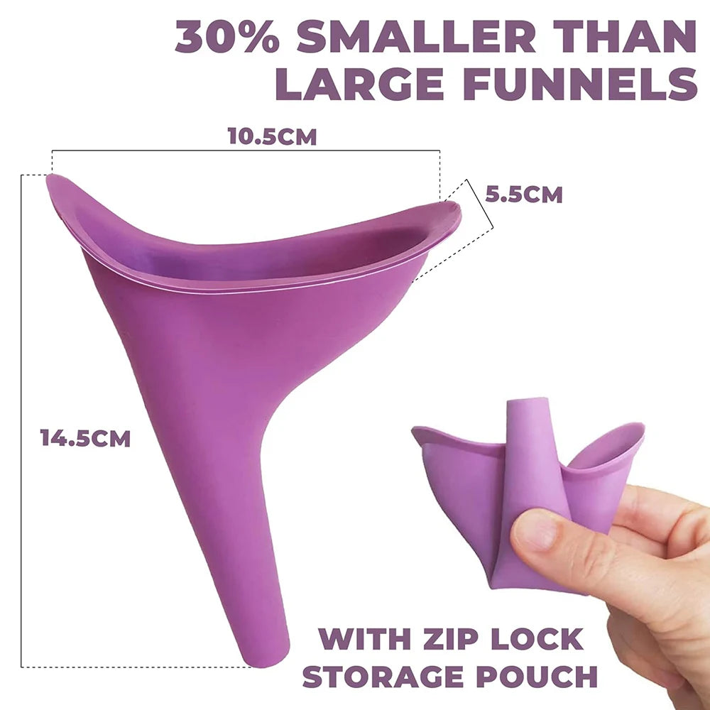 Embudo de urinario femenino de viaje para mujer, urinario de emergencia con caja de almacenamiento para viajes al aire libre, viajes en coche, festivales, Camping, 1 Uds.