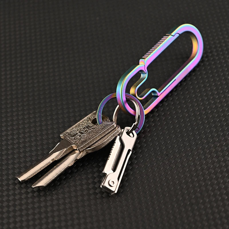Suministros para acampar al aire libre, cuchillo plegable de acero inoxidable, Mini cuchillo de bolsillo multifunción con cabeza cuadrada, llavero colgante, 1 ud.