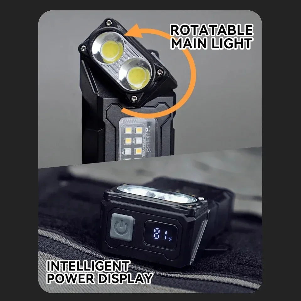 Luz de trabajo al aire libre Mini imán portátil LED USB recargable luz de Camping con mochila correa Clip herramientas de senderismo