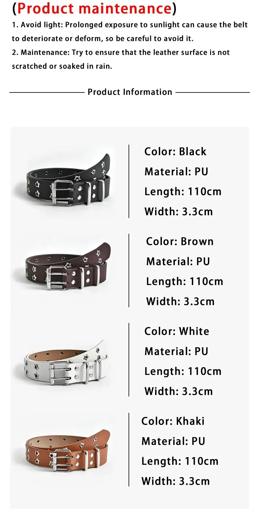 Nuevo cinturón con remaches de ojo de estrella estilo gótico hebilla de doble Pin hombre/mujer moda Casual estilo Punk Pu pretina de cuero para pantalones vaqueros Y2K