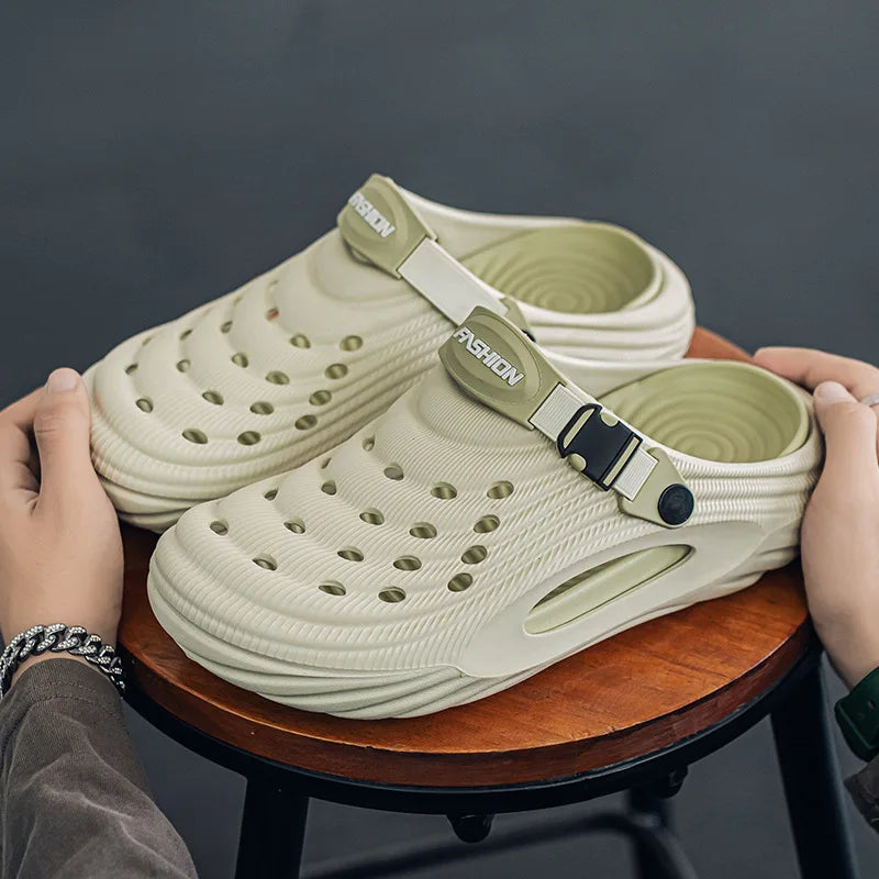 Zuecos con soporte para el arco para hombre, calzado para jardín, zapatillas de playa sin cordones para exteriores, sandalias con cojín cómodo extraíble