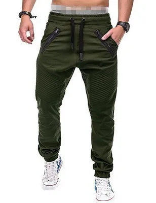 Pantalones largos de tubo con bolsillo para hombre, pantalones bombachos a rayas informales ajustados con cordón y cintura elástica baja para verano, BSD-8812