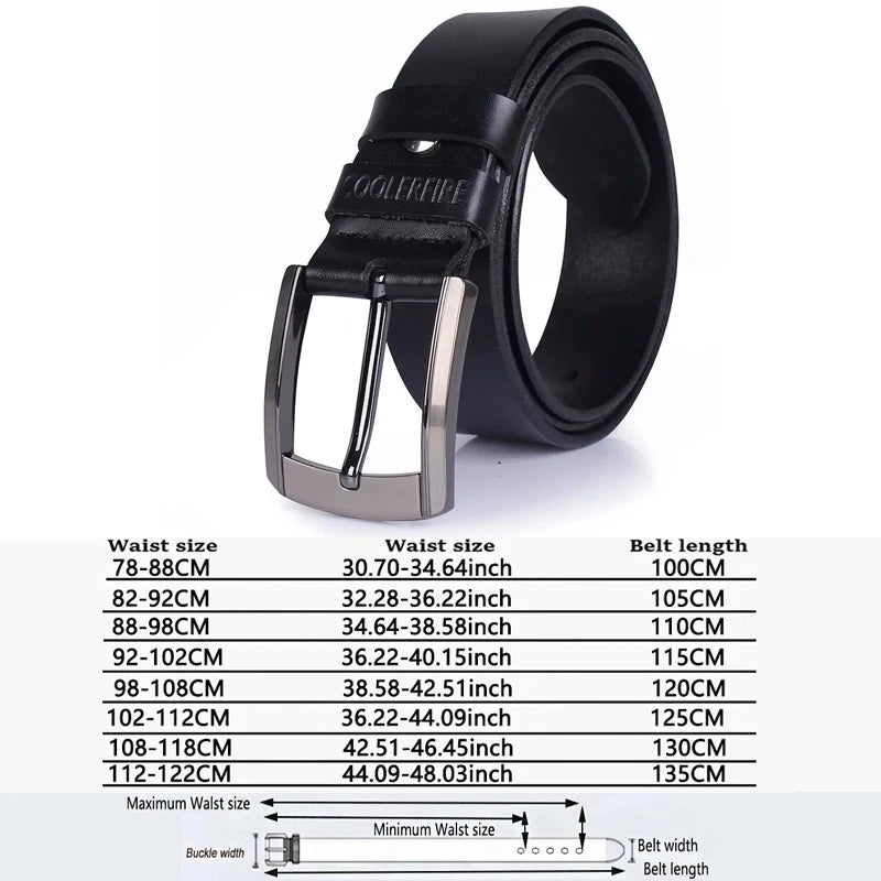 Cinturón de cuero genuino de alta calidad para hombre, cinturones de diseñador de lujo, correa de moda de piel de vaca para hombre, pantalones vaqueros para hombre vaquero