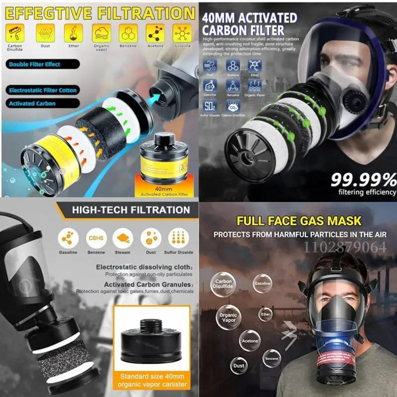 Filtro de máscara de Gas, recipiente respirador de 40mm, accesorio de repuesto práctico, máscara de gas quÃÂmico, respirador